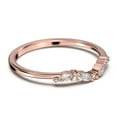 thumbnail image 3 of 0.19ct marquise and round Diamond Moissanite 10K rose gold wedding band, 3 of 4