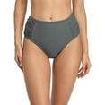 thumbnail image 1 of Charmo Women's Bikini Bottoms Ruched Swim Shorts Mid Waist Swimming Briefs, 1 of 7