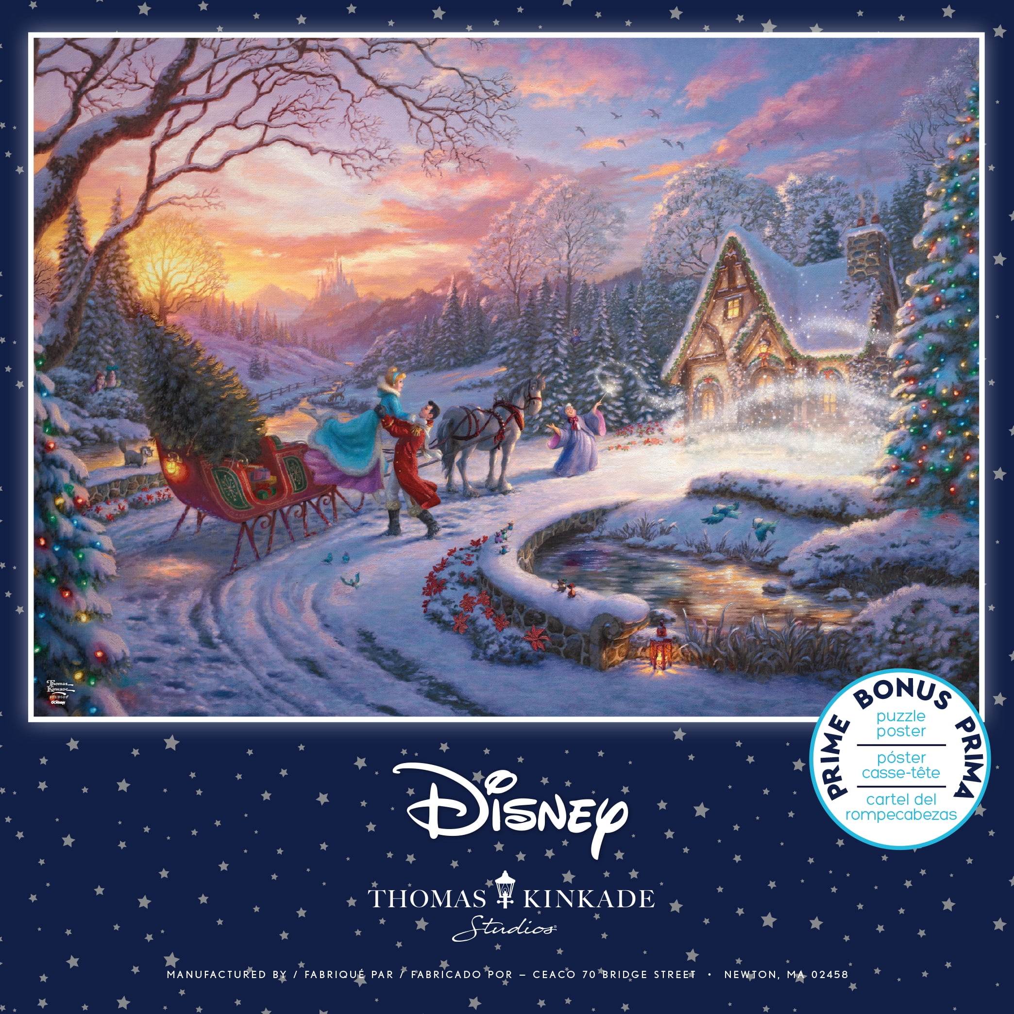 Ceaco 1000-Piece Thomas Kinkade Holiday Cinderella Bringing Home the Tree Interlocking Jigsaw Puzzle