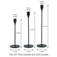 thumbnail image 3 of FSyueyun Matte Black Taper Candle Holders, Set of 3, 3 of 7