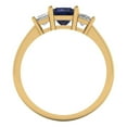 thumbnail image 4 of Three-Stone Engagement Ring for Women - 1.11ct Simulated Blue Sapphire in 14K Yellow Gold Promise Ring, 4 of 6