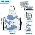 thumbnail image 3 of Cute Whales Apron Set with Oven Mitts Pot Holders Set of 5 Kitchen Stuff Accessories, 3 of 6