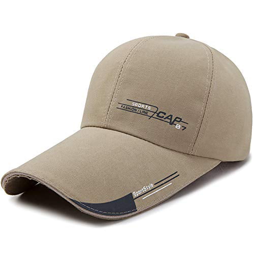 EZ-Joyce Unisex Long Brim Baseball Cap Cotton Adjustable Sun Hat Large Visor Anti-UV for Outdoor Sports 