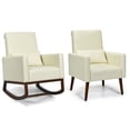 thumbnail image 1 of Costway Set of 2 Dual-use Upholstered Rocking Chair with Pillow Beige, 1 of 10