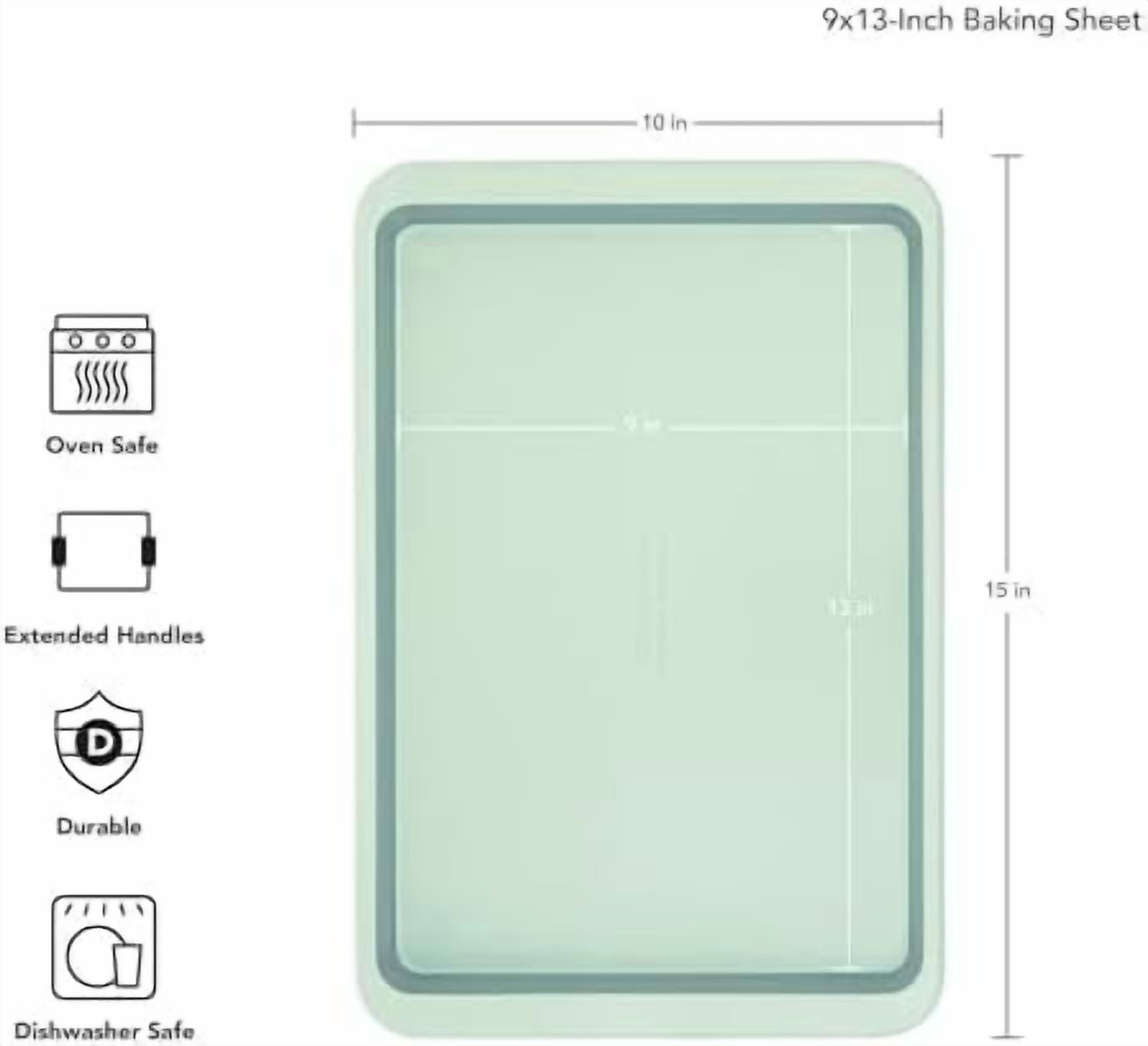 9x13in Nonstick Aluminized Steel Baking Sheet, Pistachio