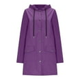 thumbnail image 6 of Enjoytime Womens Rain Jacket Solid Color Long Sleeve Waterproof Windproof Raincoats Lightweight Active Outdoor Hooded Windbreaker, 6 of 7