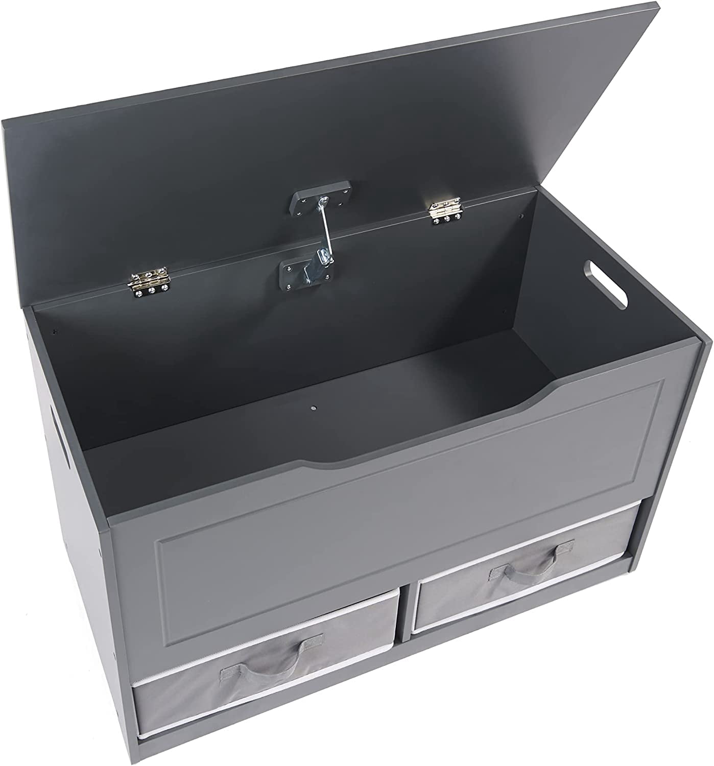 Toy Box and Storage  with Reversible Baskets - Charcoal Kids Organizer