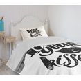 thumbnail image 4 of Ambesonne Romantic Quilted Bedspread Set 2 Pcs, I Love Your Kisses, Twin Size, Black White, 4 of 6