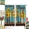 thumbnail image 2 of Rustic Flowers Kitchen Curtains Vintage Blue Wooden Board Sunflower Inspirational Quotes Bedroom Living Room Blackout Rod Pocket Decoration Window Drapes 2 Panels W21xL63in W42xL84in, 2 of 6
