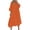 Orange, variant on Birthday Dresses for Women Round Neck Solid Color Quarter Sleeved French-neck Flared Sleeve Hollowed Out Long Dress Orange 2X
