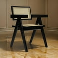 thumbnail image 6 of Cid Ayla 21 Inch Retro Dining Chair Woven Rattan Back Black Wenge Finish, 6 of 6