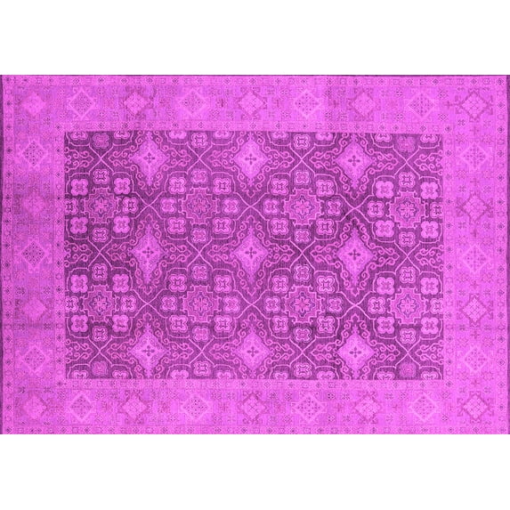 Ahgly Company Indoor Rectangle Oriental Pink Industrial Area Rugs, 2' x 4'