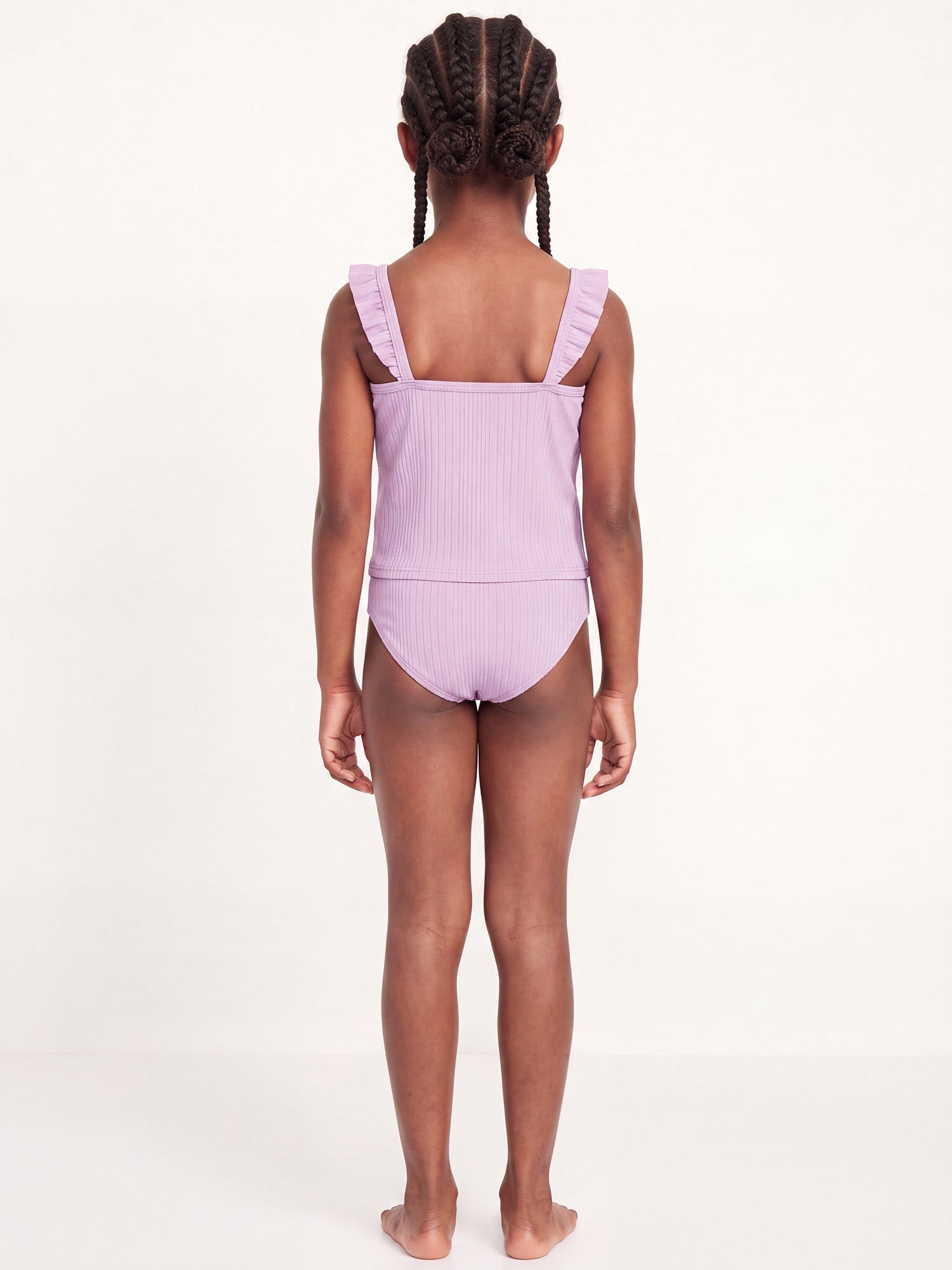 Ocean Gear Girls Two Piece Solid Rib Swim Set, Sizes 4-18