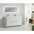 thumbnail image 4 of Alma Allier 60" Gloss White Double Sink Vanity With A Integrated Sink, 4 of 7