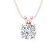 thumbnail image 4 of Clara Pucci 14K Rose Solid Hypoallergenic Gold 1Ct Clear Zircon Round Brilliant Cut Solitaire Designer Necklace Pendant For April, 4 of 7