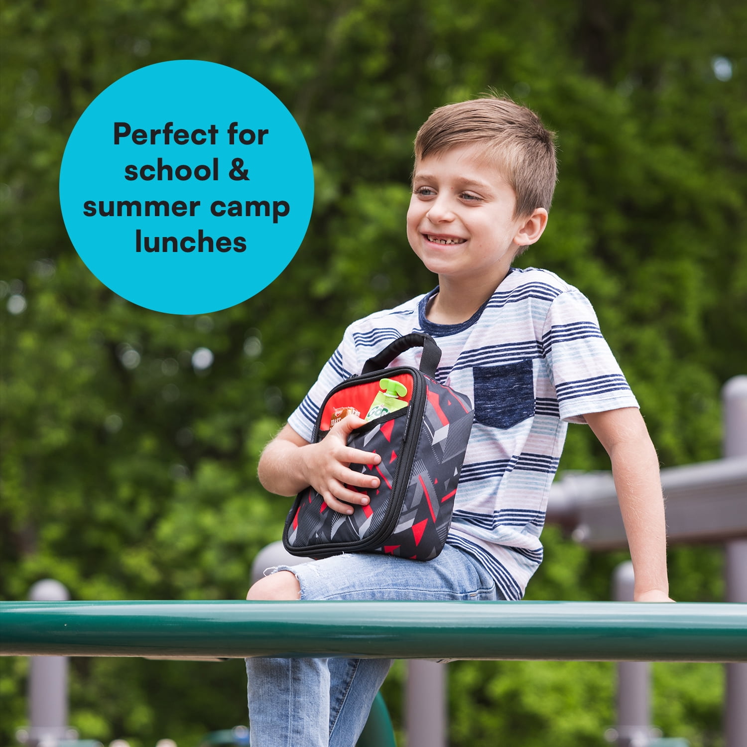 Arctic Zone Lunch Box Combo with Thermal Insulation, Tesseract Gray and Red