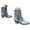 Light Blue, variant on UngA Womens Wide Calf Cowboy Boots Womens Suede Mid Calf Boots 3 Way Fold Over Style Chunky Block Heel Booties Fall Winter Light Blue,6