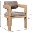 thumbnail image 3 of Meridian Furniture Sacha Brown Linen Textured Fabric Dining Chair (Set of 2), 3 of 9