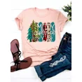 thumbnail image 1 of Camiseta con estampado para mujer, ropa bonita, Top de moda de Año Nuevo, Camisetas Básicas de manga corta con gráfico de Navidad, 1 of 5