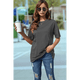 thumbnail image 4 of Camiseta Básica de Corta con Cuello en V, Gris Oscuro, L, 4 of 5