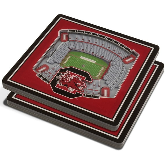 Red South Carolina Gamecocks 3D StadiumViews Coasters