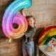 thumbnail image 5 of Globo de aluminio PatiCool Rainbow número 6 para fiesta de sexto cumpleaños, 5 of 6