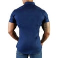 thumbnail image 3 of Coduop Mens Muscle Dress Shirts Slim Fit Solid Color Short Sleeve Casual Button Down Shirt Blouse, 3 of 5