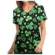thumbnail image 2 of Puntoco moda mujer St. Patrick'S Day estampado manga corta cuello en V tops enfermería uniforme de trabajo Puntoco Puntoco-4533, 2 of 5