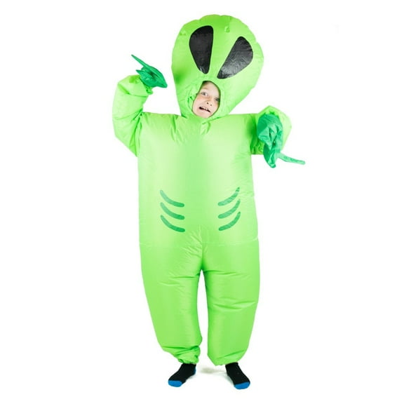 Green Alien Martian from Outer Space Inflatable Costume for Kids (Age 6 )