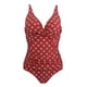 thumbnail image 1 of Traje de baño de una pieza de triángulo con pliegues que cubre el vientre para mujer Traje de baño de una pieza de mujer con escote en V profundo, tirantes sexys, sin espalda y ajustable, 1 of 6