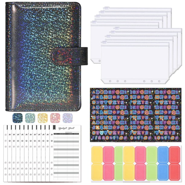Popular!Carpeta de presupuesto Babysbreath,carpeta de ahorro de dinero con sobres con cremallera,sobres de efectivo y hojas de presupuesto de gastos para presupuestar