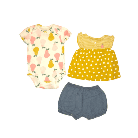 

Baby Girls 3pc Set Bottoms Top and Bodysuit Outfit