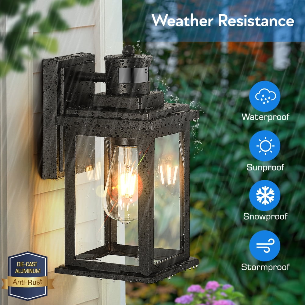 VIANIS Outdoor Light Fixture Motion Sensor, Anti-Rust Dusk to Dawn Outdoor Lights for House, Waterproof Outdoor Coach Lights for Garage, Patio, Anti-Rust, 1-Pack