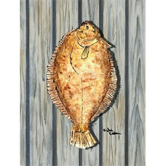 Carolines Treasures  28 x 40 in. Fish Flounder Flag Canvas House Size