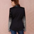 thumbnail image 3 of Nuevas mujeres Blazer Coat Sparkling Lentejuelas mangas largas Irregular Hem elegante MABOTO Negro/XXL, 3 of 7