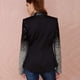 thumbnail image 3 of Nuevas mujeres Blazer Coat Sparkling Lentejuelas mangas largas Irregular Hem elegante Outwear C MABOTO Abrigo, 3 of 7