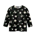 thumbnail image 3 of CCRFTGI Cute Shirts for Girls Size 6 3/4 Sleeve Sunflower Graphic Printed Clothes for Teen Girls Tee Tops Summer Trendy Soft Lightweight Crew Neck Shirts Multicolor 9-10 Years, 3 of 4