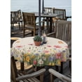 thumbnail image 2 of Outdoor Tablecloths with Umbrella Hole & Zipper, Watercolor Flowers Round Tablecloths 60 Inch, Spring Daisy Floral Butterflly Beige Waterproof Table Cloth, Patio/Pool/Picnic Table Covers, 2 of 8
