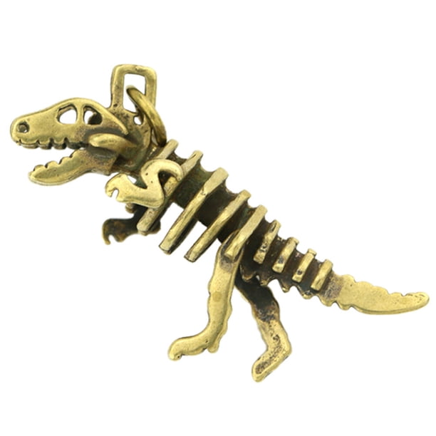 1 llavero con colgante de esqueleto de dinosaurio, de latón, para bolso.