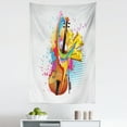 thumbnail image 1 of Cello Tapestry, Creative Colorful Illustration of Musical Notes String Instrument and Splashes, Fabric Wall Hanging Decor for Bedroom Living Room Dorm, 5 Sizes, Multicolor, by Ambesonne, 1 of 1