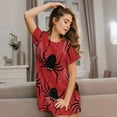 thumbnail image 3 of Rateoe Spider Print Women’s Nightdress – Cozy Cotton Short-sleeved Sleep Shirt, Loose-Fit Sleepwear, Perfect for Relaxing and Sleeping, 3 of 6