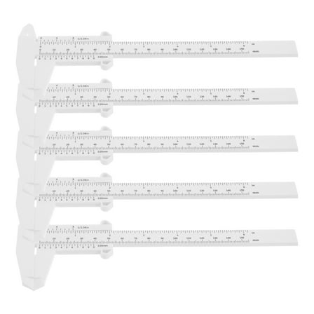 FRCOLOR 5pcs Portable Plastic Vernier Calipers Students Precision Measuring Tool Suitable For Lab Experiments Home Improvement And Engineering