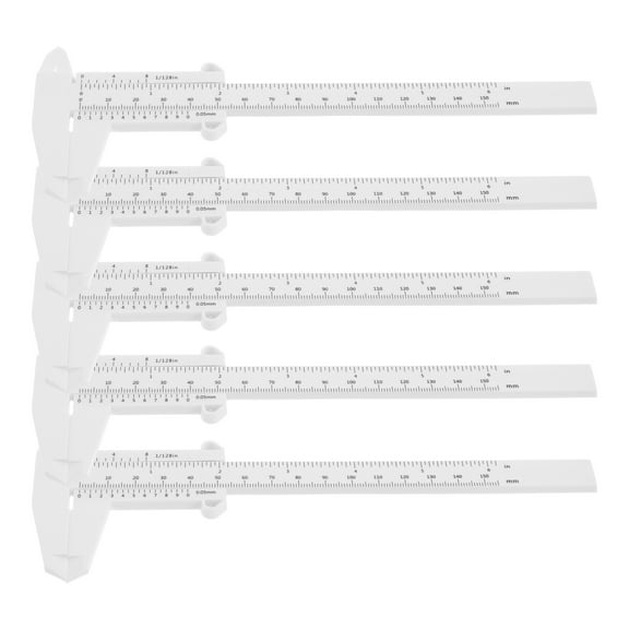 FRCOLOR 5pcs Portable Plastic Vernier Calipers Students Precision Measuring Tool Suitable For Lab Experiments Home Improvement And Engineering