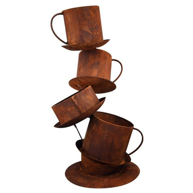 Red Carpet Studios 20108 Tipsy Tea Cups Rustic Planter
