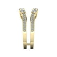 thumbnail image 3 of Divine Creation 1.10 Ct Round Cut White Diamond Enhancer Three Stone Guard Wrap Ring For Women's 14K Yellow Gold Plated 925 Sterling Silver -5, 3 of 3