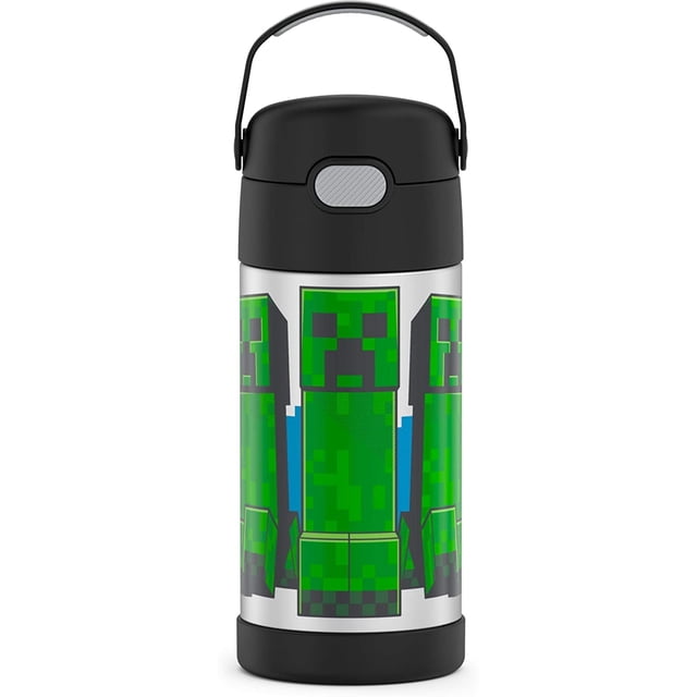 Botella de acero inoxidable THERMOS FUNTAINER 12 onzas con pajita aislante al vacío para niños