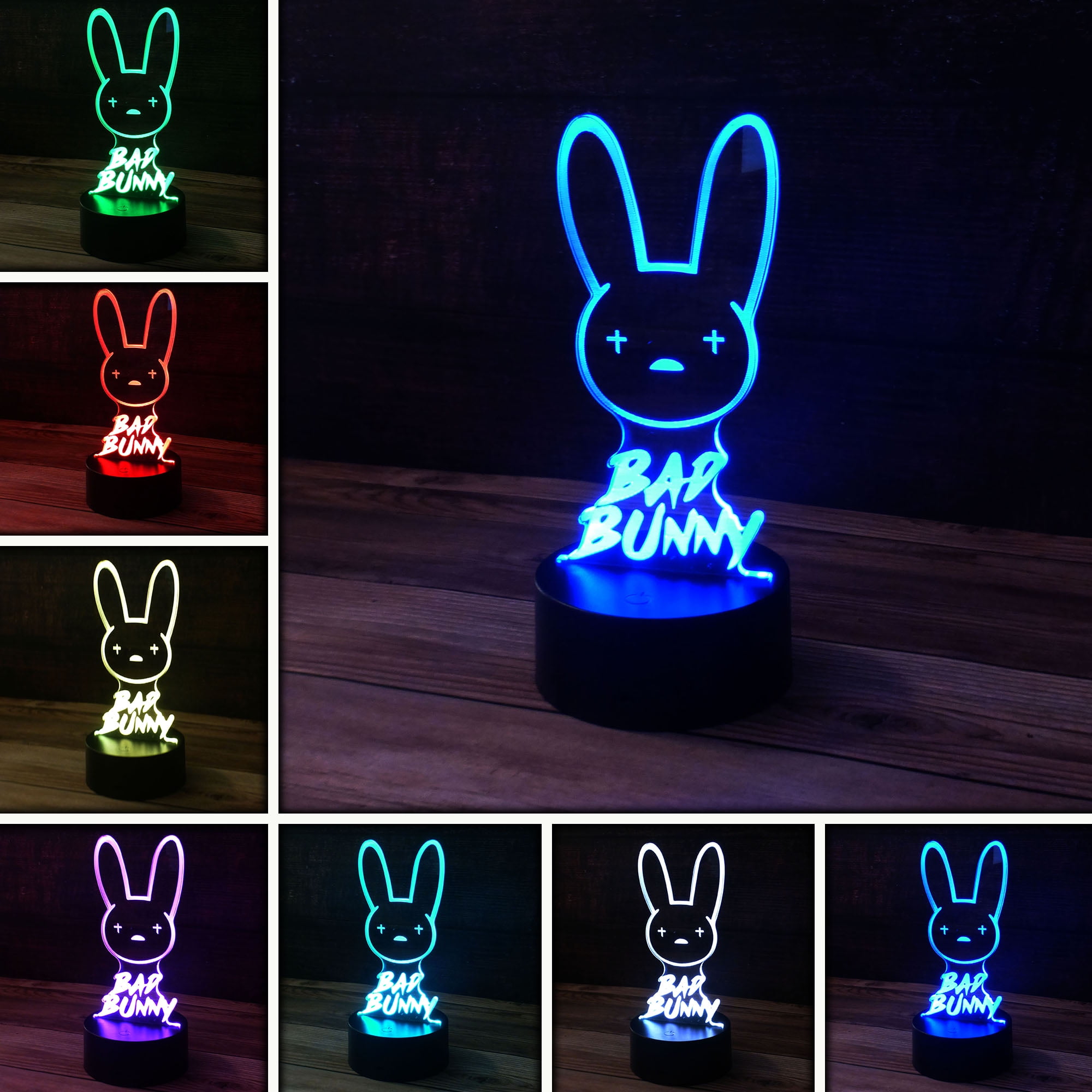 Perreo Sola,Reggaeton Gift Light Bed Room Details about   Bad Bunny 3D LED Laser Desk Lamp 
