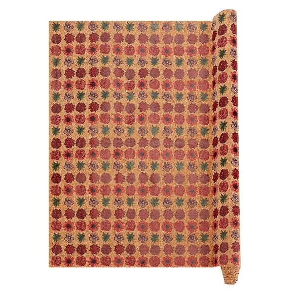 Embossed PU Imitation Leather Fabric for Garment Accessories Flower Pattern 140x50x0.05cm for DIY