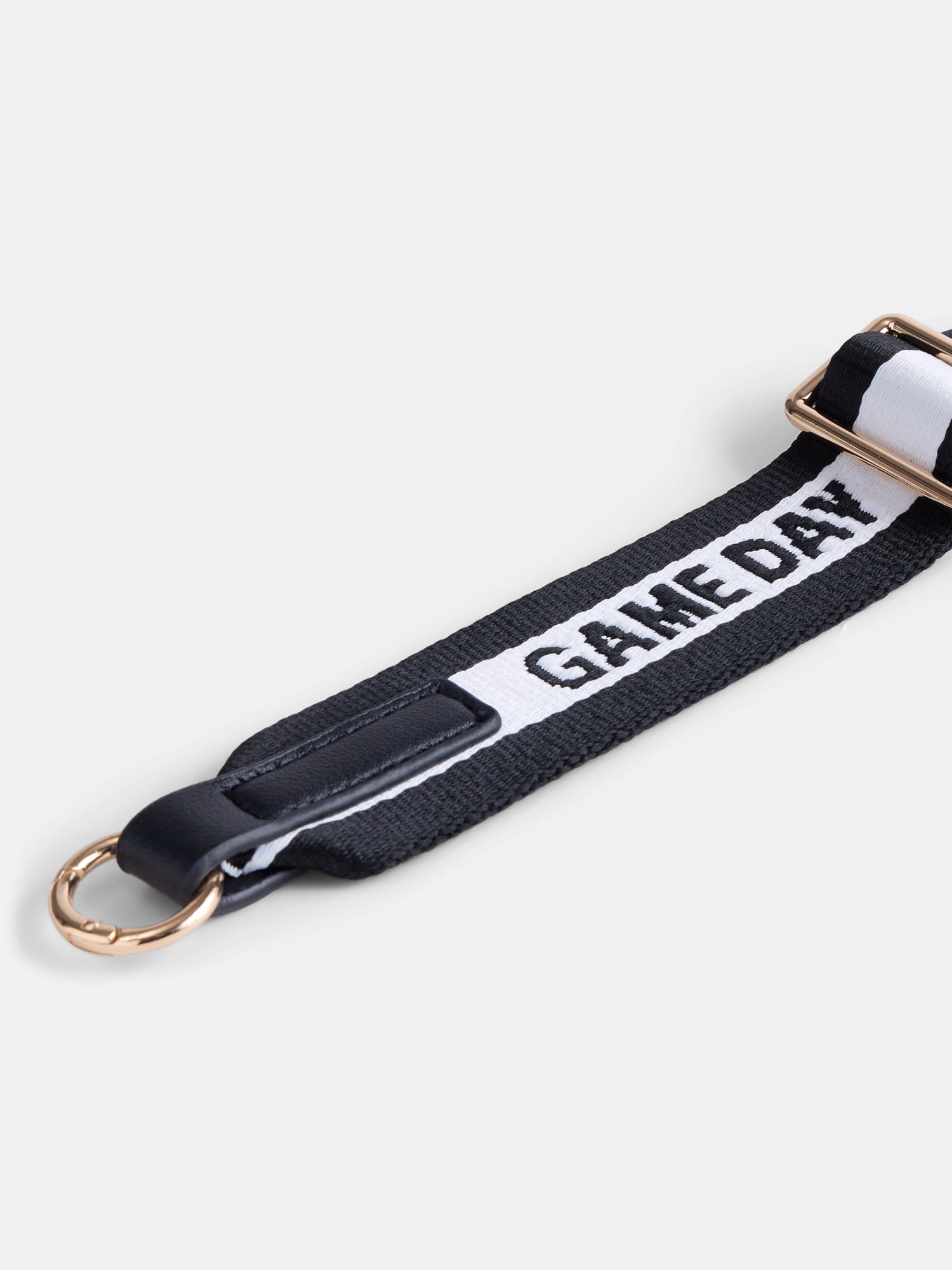 No Boundaries Women’s Game Day Webbed Bag Straps, Black & White