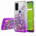 thumbnail image 4 of AT&T Radiant Max 5G Case / Fusion 5G Case / Cricket Dream 5G Case / Innovate 5G Case Liquid Glitter 360 Degree Protection Phone Case Cover w/Screen Protector - Clear/Purple, 4 of 5